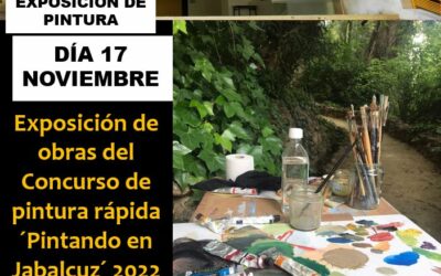 Exposición de las obras del Concurso de Pintura rápida «Pintando en Jabalcuz», celebrado el 18/09/2022, en los Jardines de Jabalcuz en Jaén